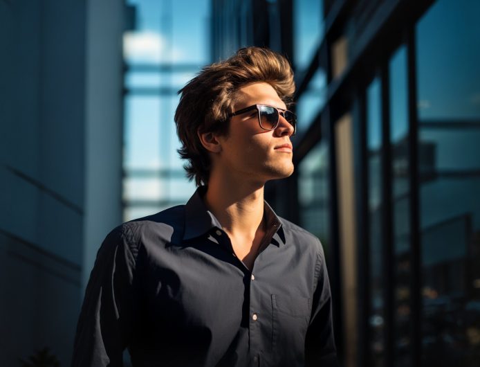 Guy have a job with project and mixing music indoors in the studio.